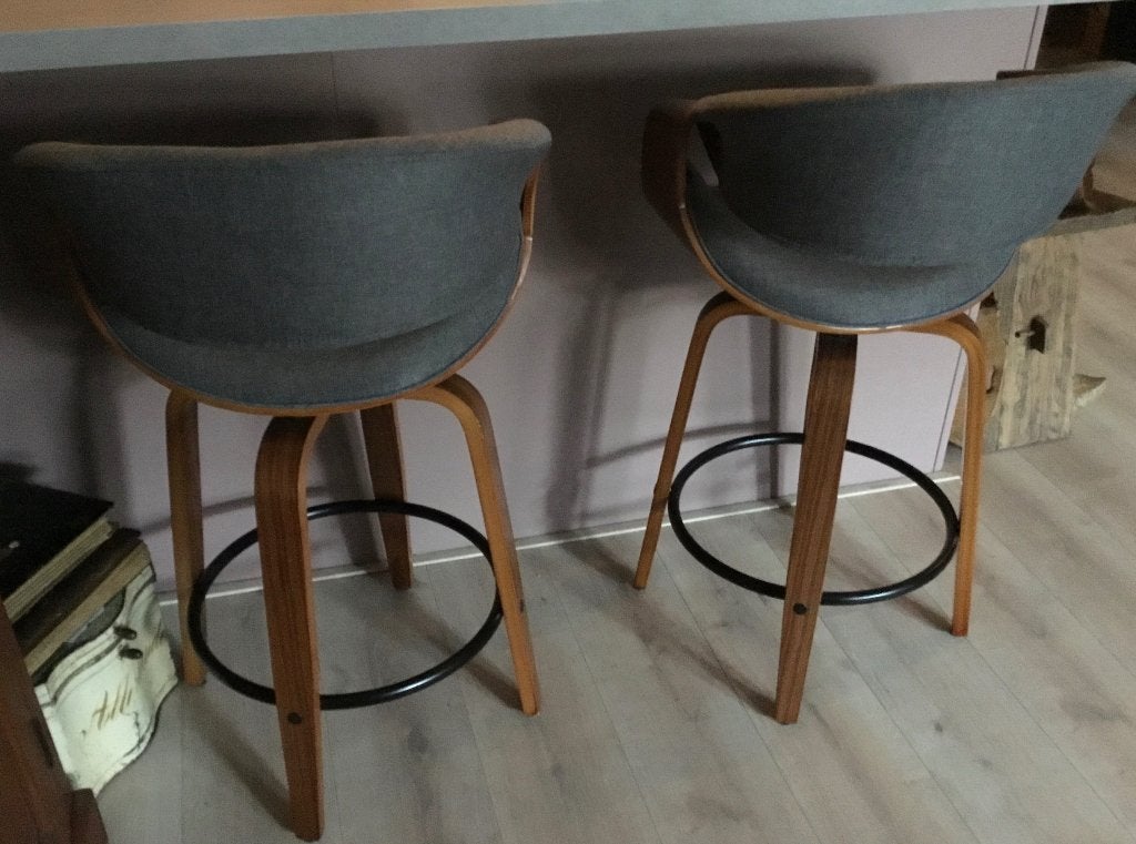 Barkruk, 2x draaibaar, Ophalen, 60 tot 90 cm, Met voetsteun, Zo goed als nieuw