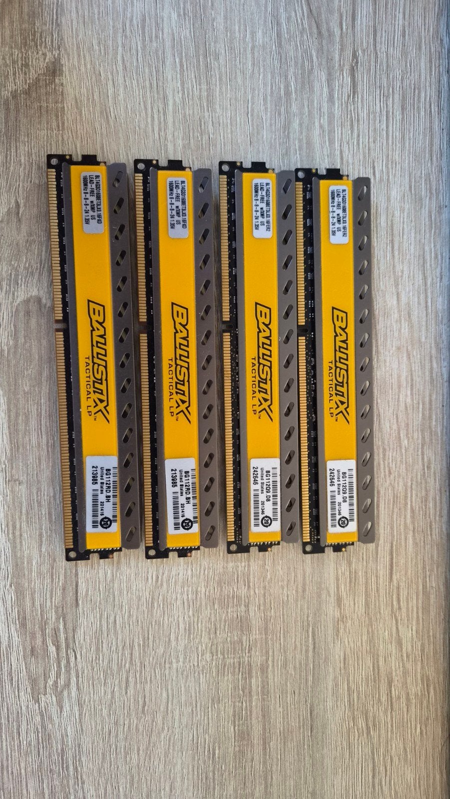 Ballistix Tactical LP DDR3 RAM - 4x 4GB 1600hz (16GB totaal)
