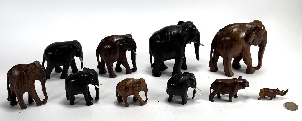 225. Houten dierfiguren, Afrika, midden 20e eeuw, Antiek en Kunst, Kunst | Beelden en Houtsnijwerken, Ophalen of Verzenden