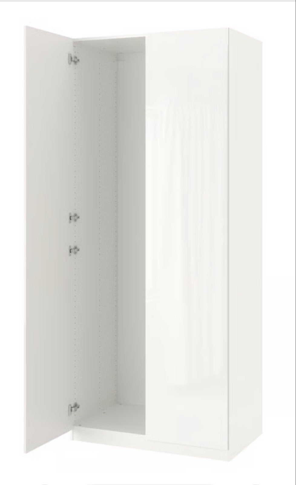 Witte IKEA Pax Kast met 2 Hanggedeelten, Ophalen, Gebruikt, 200 cm of meer, 50 tot 100 cm