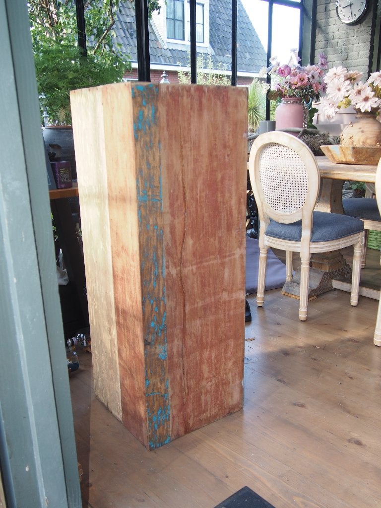 Houten zuil India Stijl - 110x40x40 cm, Ophalen, Gebruikt