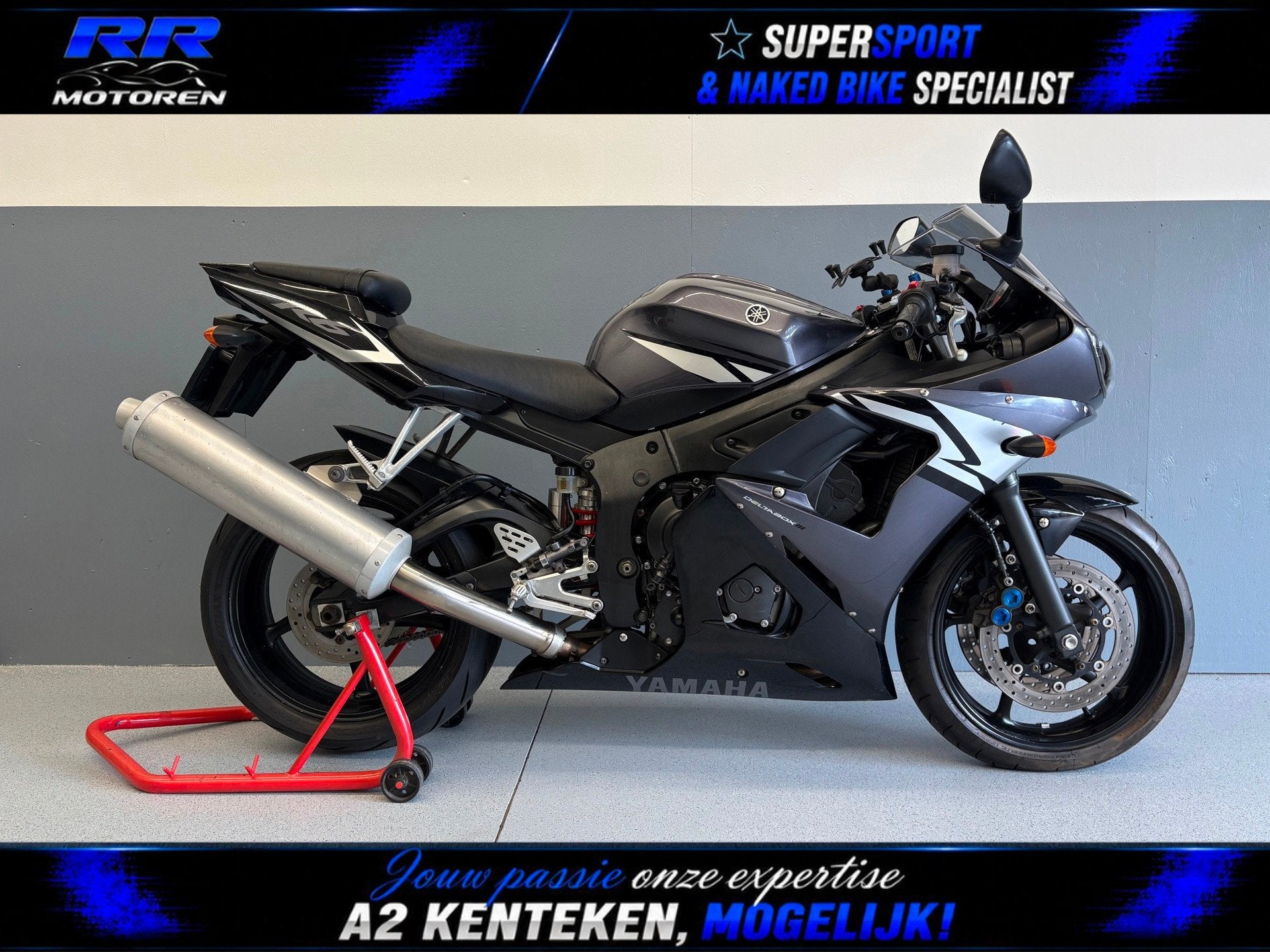Yamaha Sport YZF-R6 / BLACK - GREY / MOOIE ORIGINELE BIKE, Sportuitlaat, Sport, Meer dan 35 kW, Handgeschakeld
