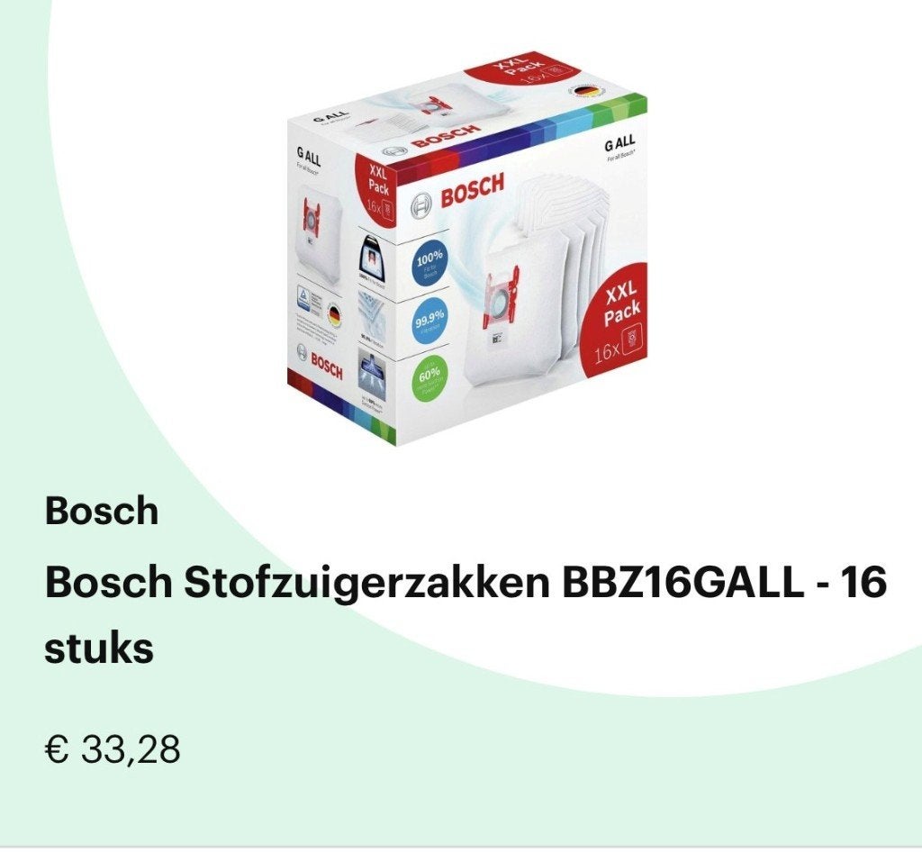 Bosch stofzuigerzakken G ALL, Ophalen, Nieuw, Overige typen, Bosch
