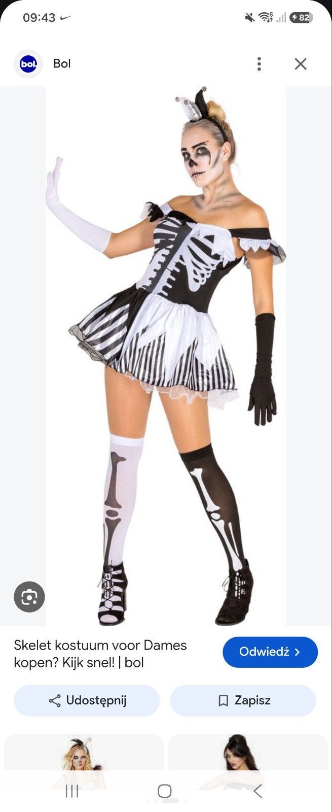 Nieuw Halloween Skelet Kostuum Dames - Maat M, Kleding | Dames, Nieuw, Halloween, Kleding, Ophalen