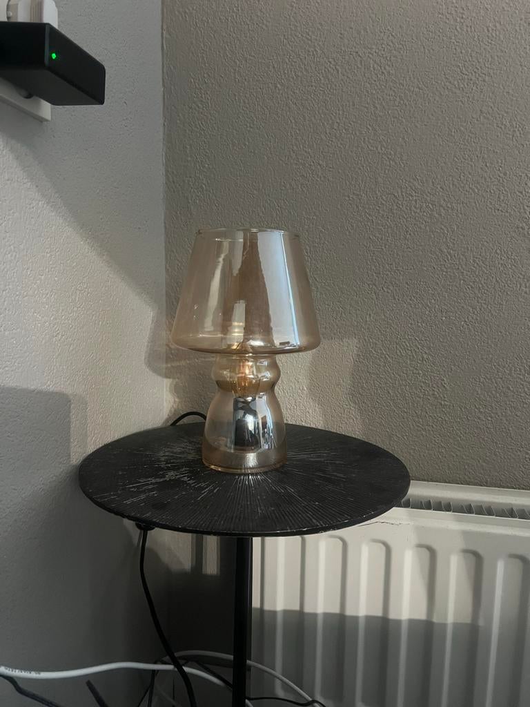 Leitmotiv tafellamp classic, glas amber bruin, Ophalen, Zo goed als nieuw, Glas, Minder dan 50 cm
