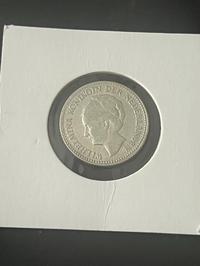 Zilveren 1/2 gulden munt Wilhelmina 1929, Postzegels en Munten, Munten | Nederland, Zilver, Ophalen of Verzenden, 10 cent, Koningin Wilhelmina