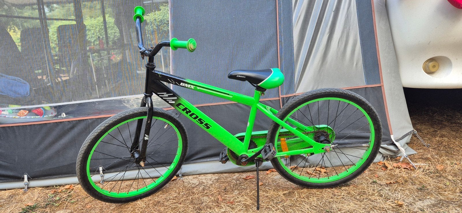 Cross BMX fiets 22 inch groen zwart, Ophalen, Terugtraprem, Gebruikt, Staal