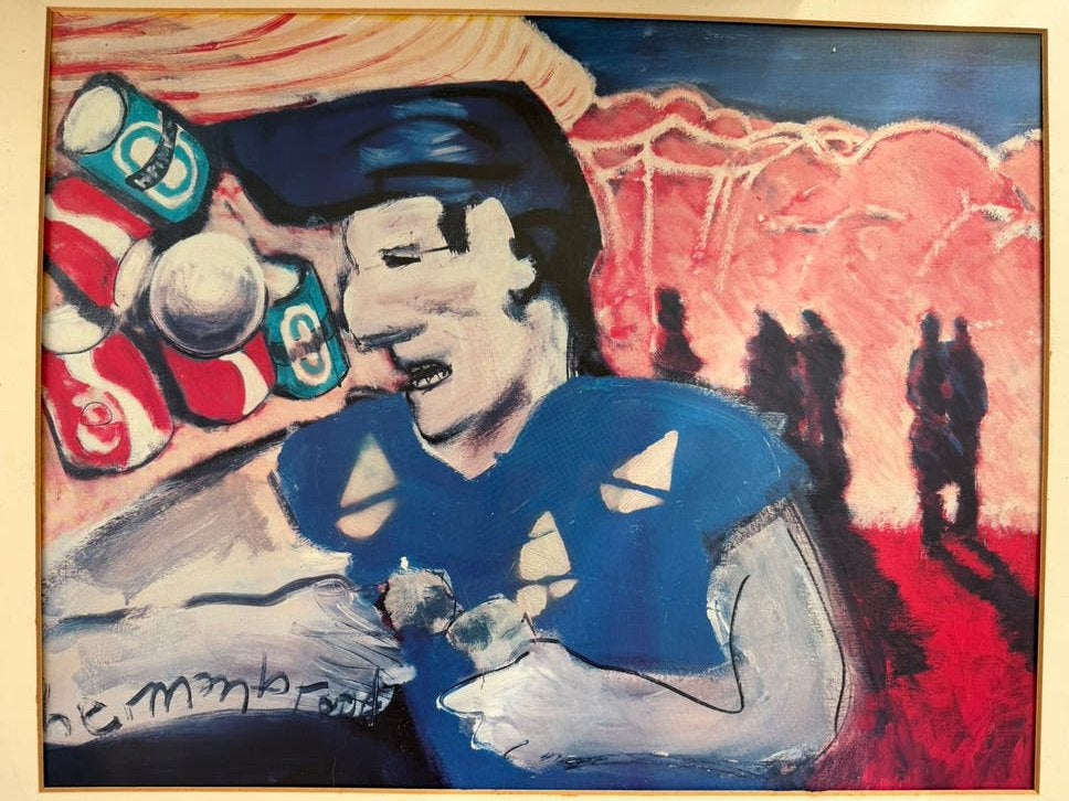 Herman Brood zelfportret op blik, Antiek en Kunst, Kunst | Litho's en Zeefdrukken, Genummerd, Verzenden, Overige techniek