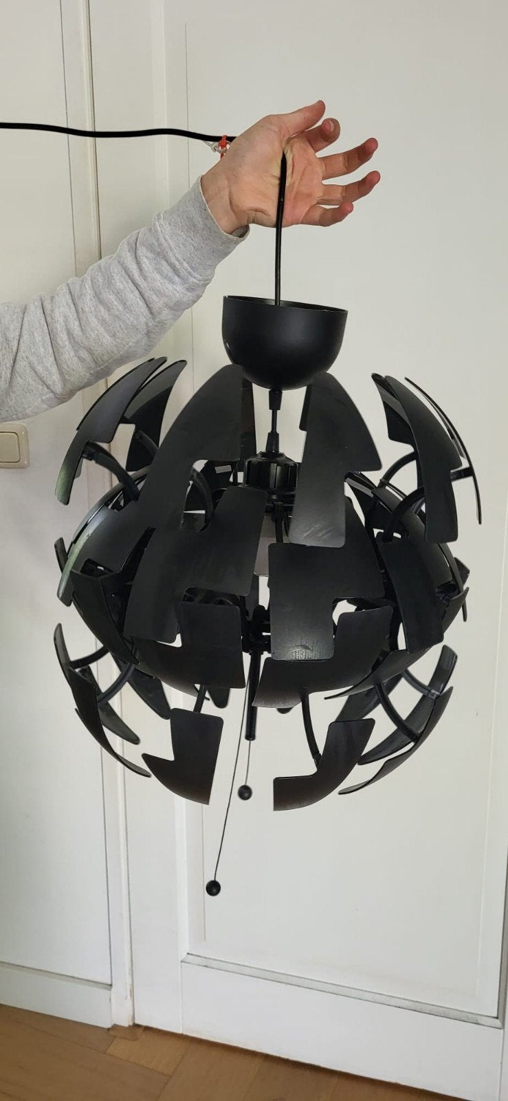 IKEA PS 2014 Hanglamp, zwart, 35 cm, Ophalen, Kunststof, E27 (groot), Zo goed als nieuw