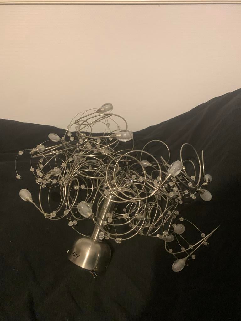 Decoratieve designlamp met kralen - Verstelbare hanglamp, Minder dan 50 cm, Gebruikt, Ophalen of Verzenden, Minder dan 25 cm