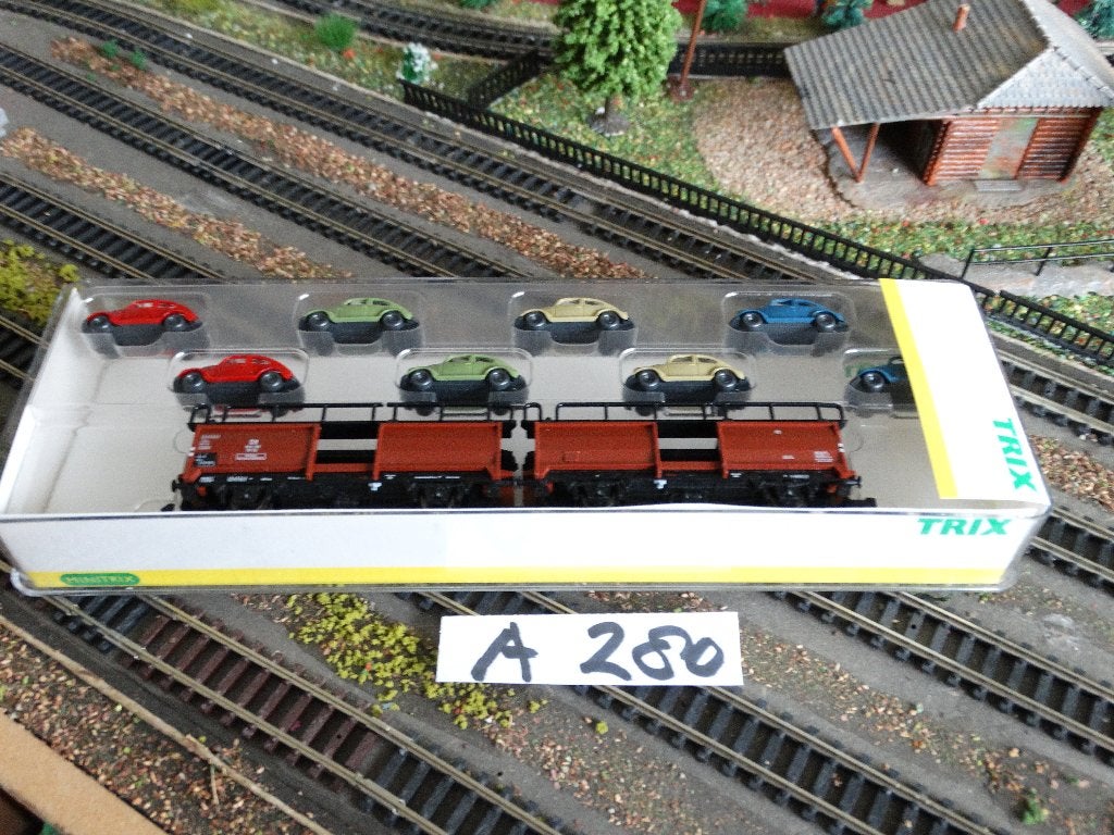 N-Spoor: TRIX 15017, adv A280: autotransport 8 VW Kever., Gelijkstroom of Wisselstroom, Trix, Ophalen of Verzenden, Nieuw
