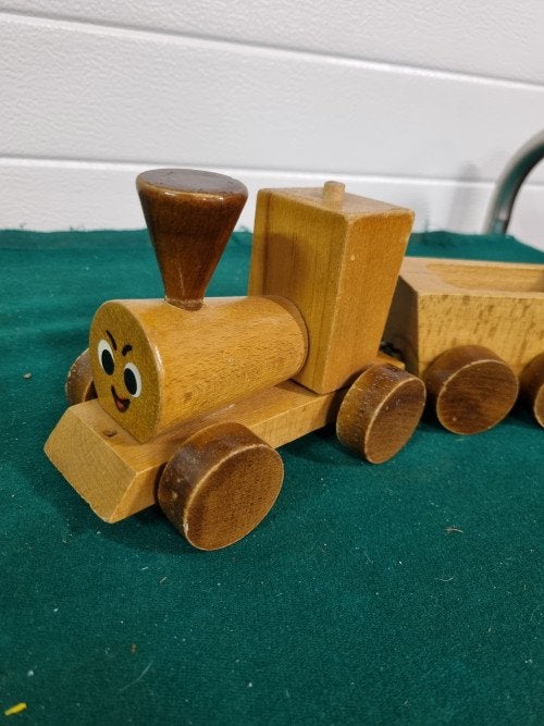 Houten trein, vintage, Ophalen of Verzenden