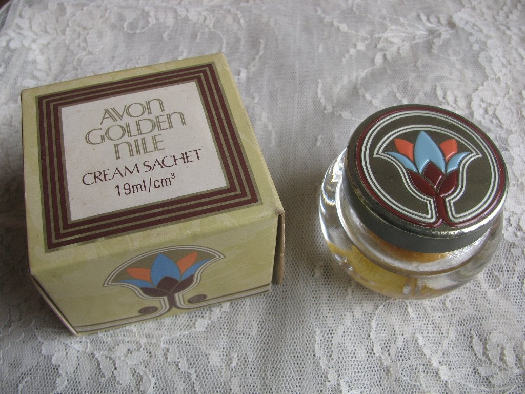 Vintage Jaren '70 AVON Golden Nile Cream Potje / Art Deco, Verzenden