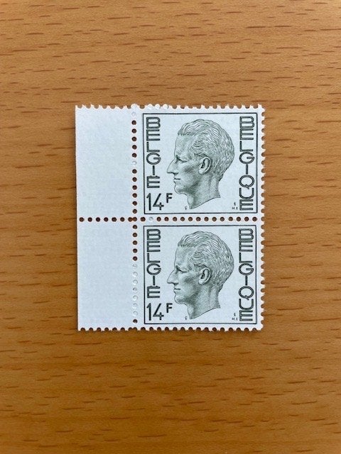 2x 1976 Koning Boudewijn 14 fr., Koninklijk huis, Ophalen of Verzenden, Postfris, Postfris