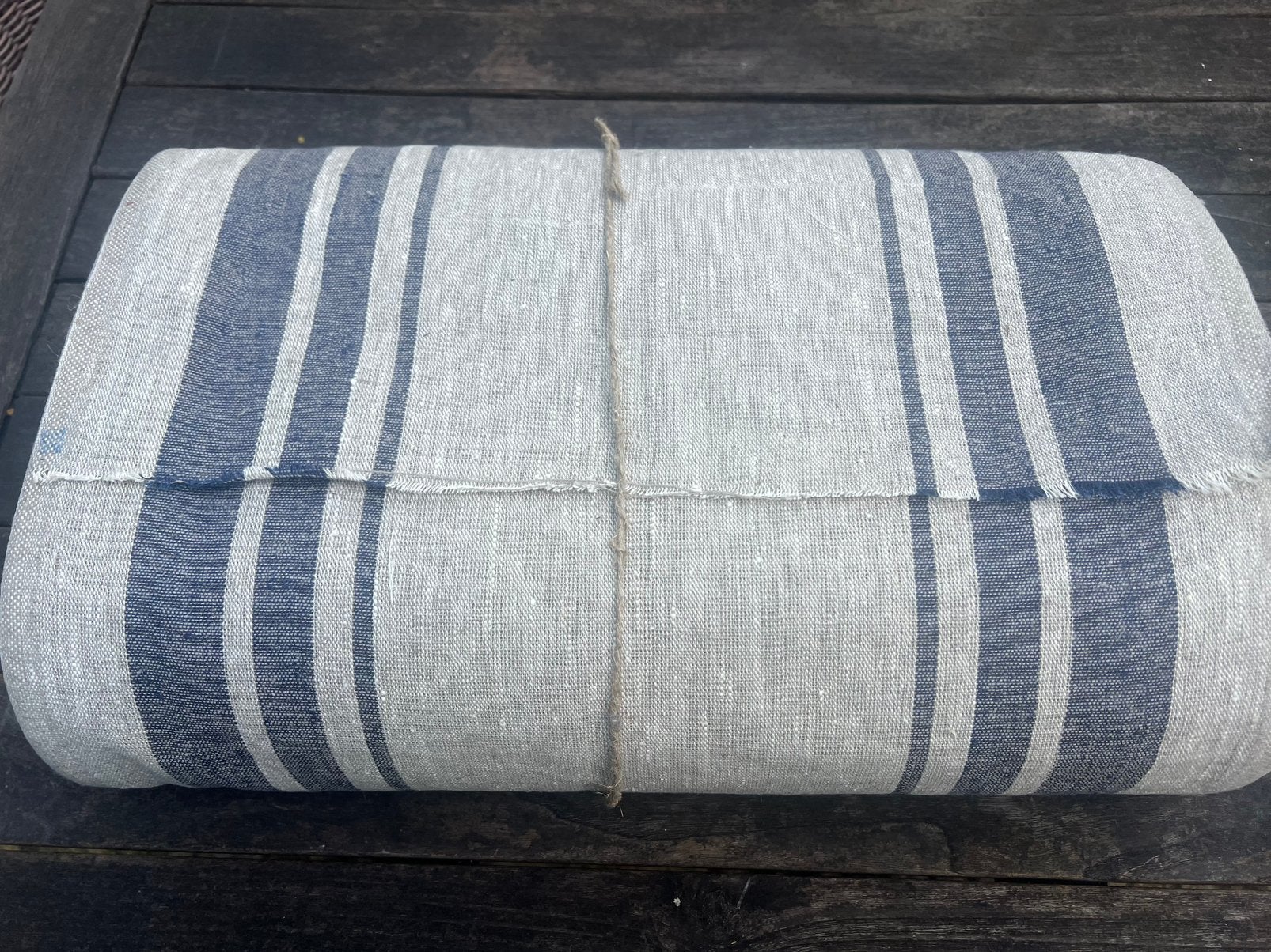Linnen 50 cm breed Naturel Blauw., Ophalen of Verzenden