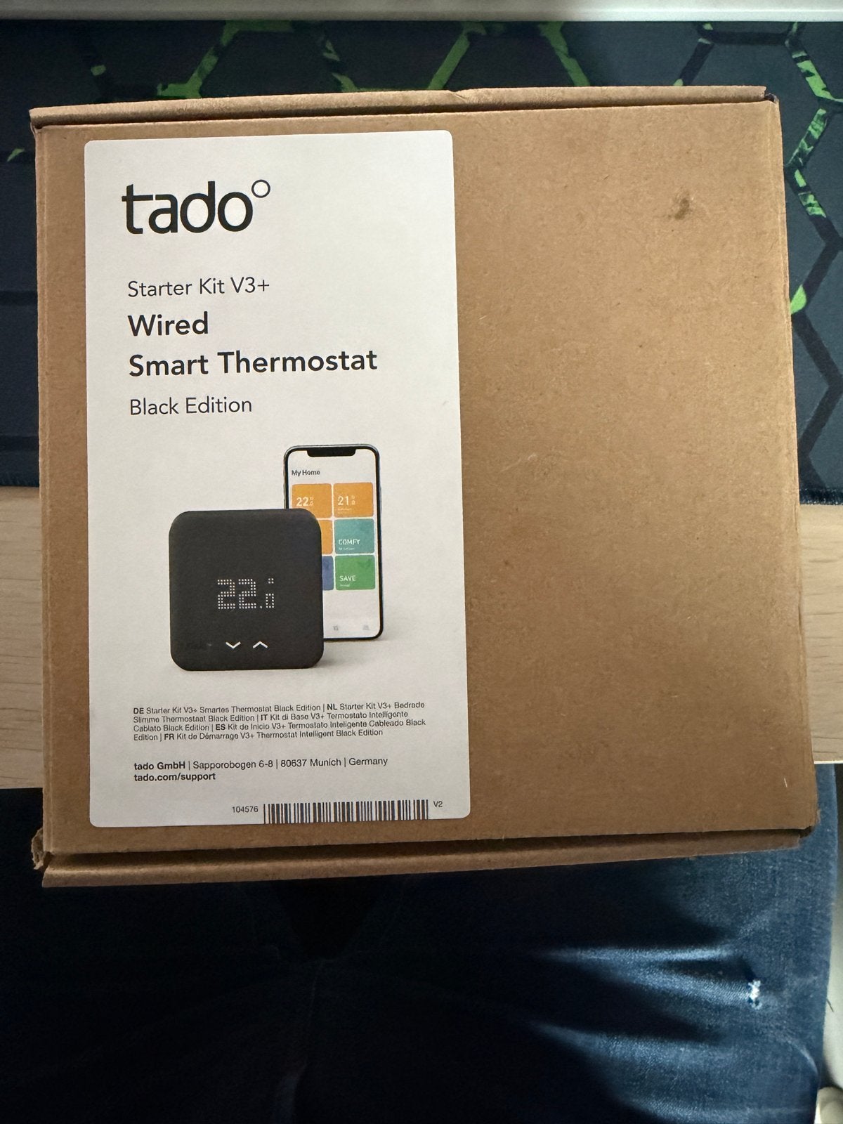 Tado Starter Kit V3+ Bedrade Slimme Thermostaat Zwart, Ophalen of Verzenden, Slimme thermostaat, Nieuw
