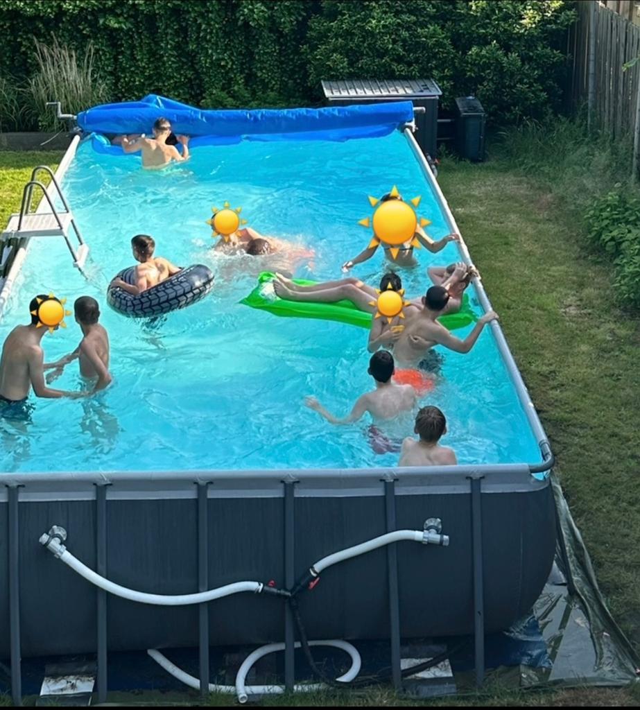 Intex Zwembad 732x366x132 met complete set en warmtepomp, Gebruikt, 300 cm of meer, Rechthoekig, Ophalen