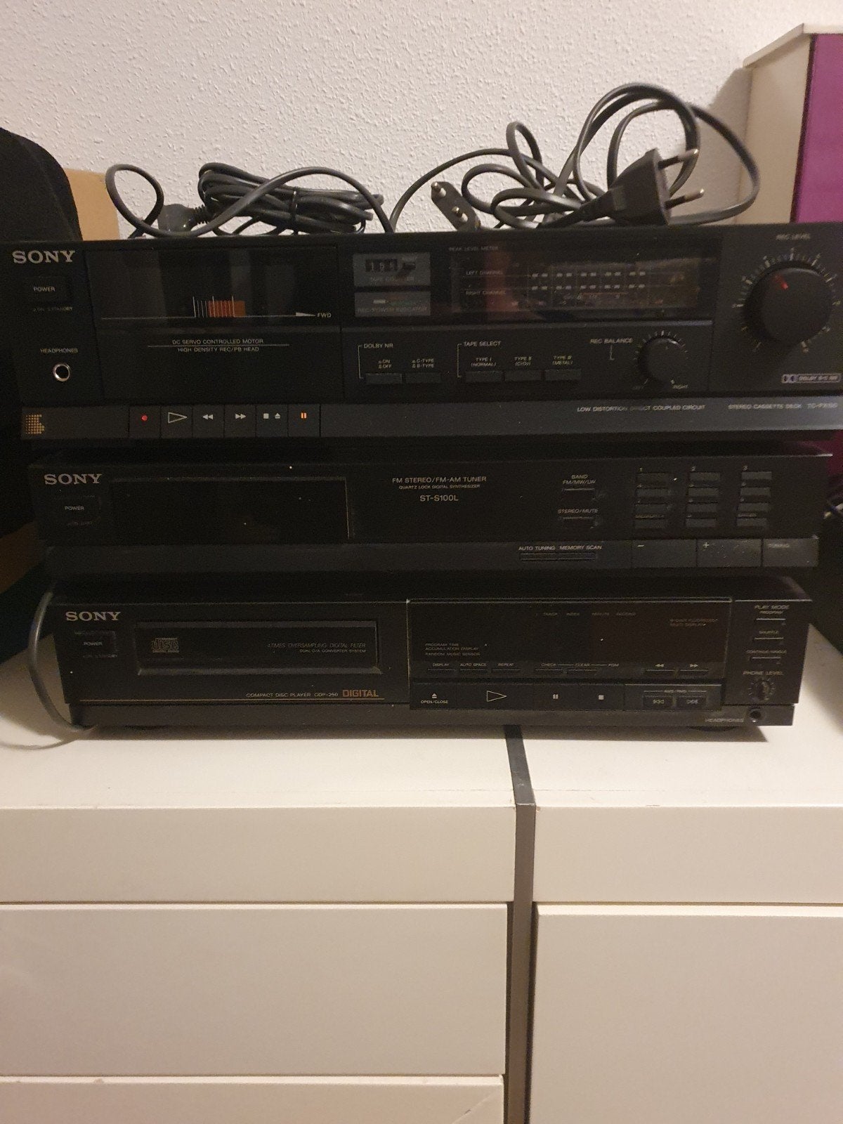 Sony Stereo Set: Cassettedeck, Tuner, CD-speler, Ophalen, Gebruikt, Tuner of Radio, Losse componenten