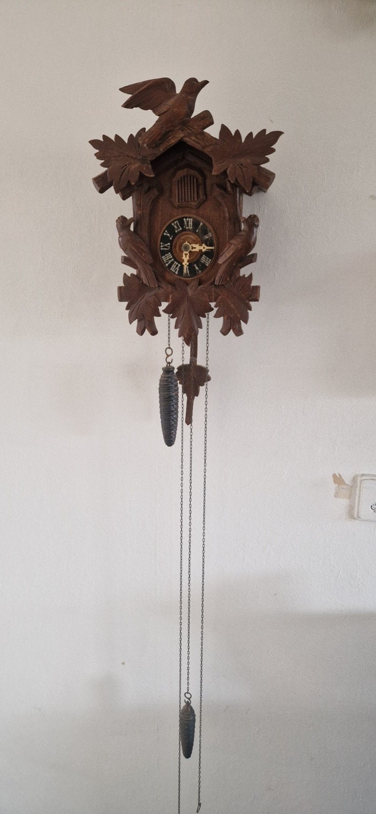 Antieke Koekoeksklok - Handgesneden Hout, Ophalen of Verzenden