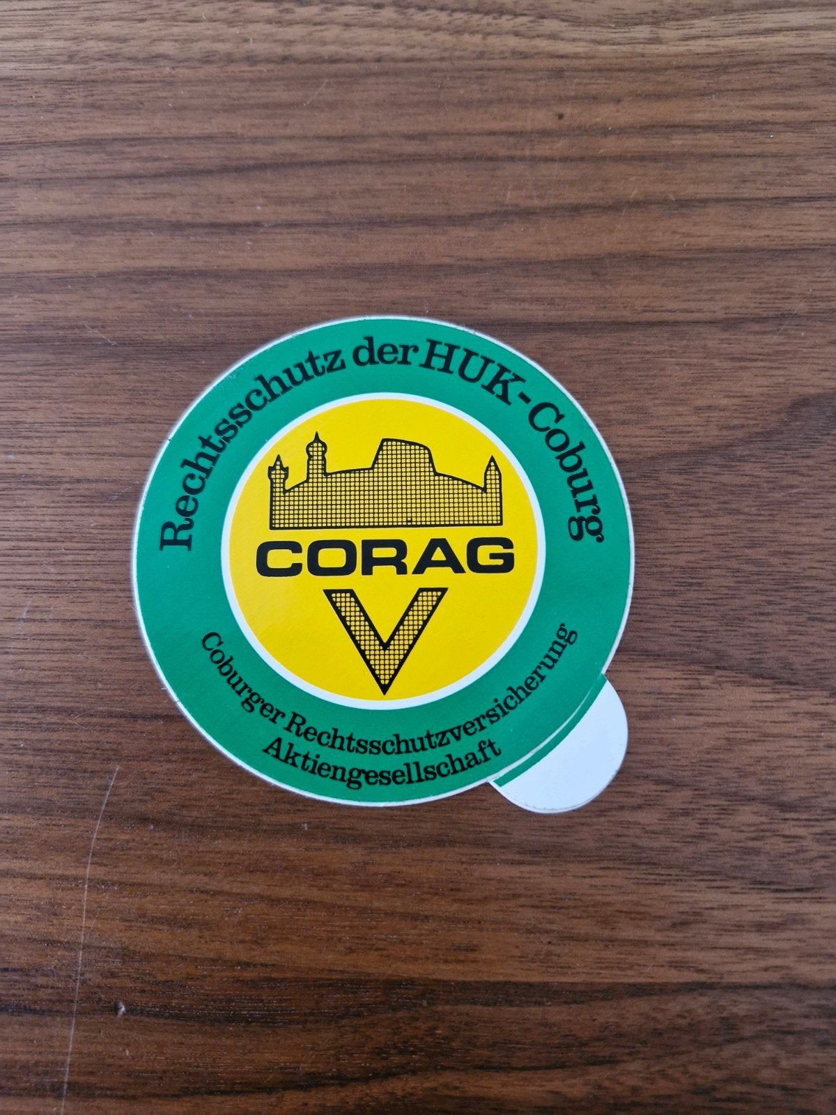 9247 Vintage HUK-Coburg CORAG Verzekering Sticker, Ophalen of Verzenden, Nieuw, Bedrijf of Vereniging