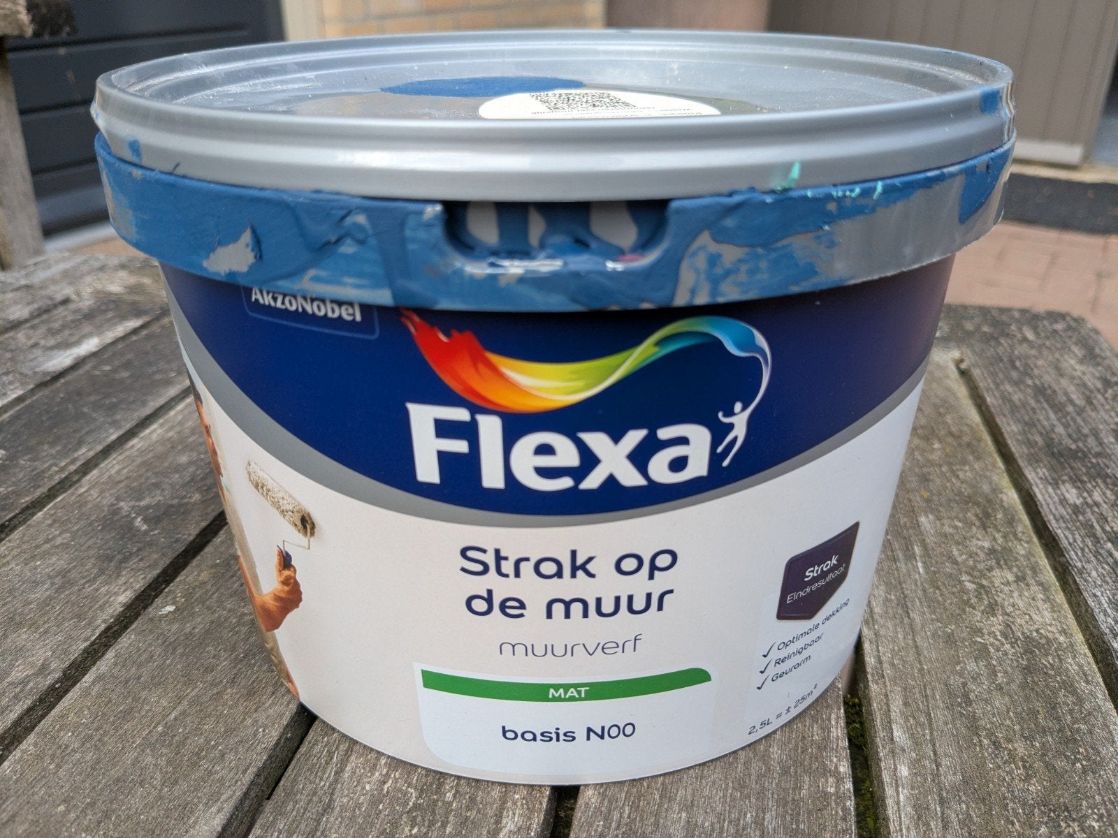 Flexa strak op de muur, Ophalen, Blauw