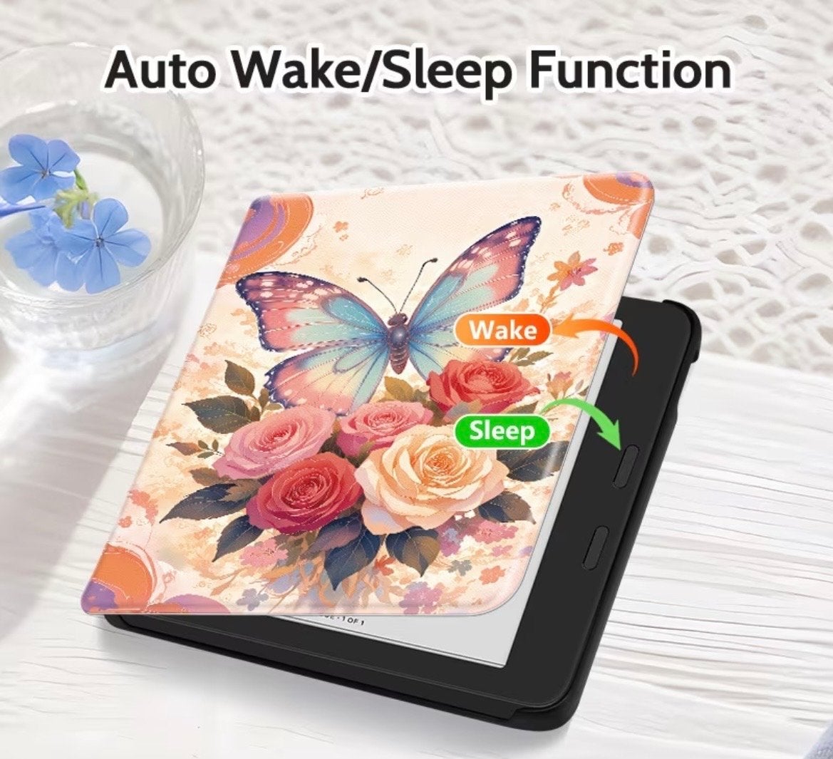 Kobo Libra Colour Hoesje met Auto Wake/Sleep Functie, Ophalen of Verzenden, Nieuw, 7 inch
