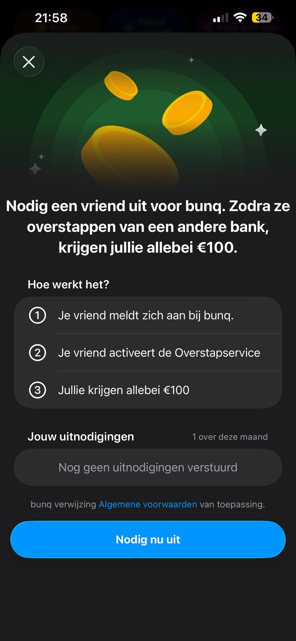 Stap over naar bunq en ontvang 100€, Variabele uren, Overige niveaus, Starter, Overige vormen