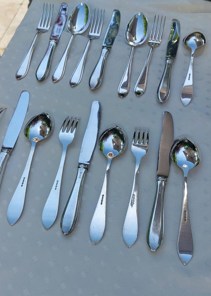Gero puntfilet, gero 90, verzilverd, 6 diner couverts, Ophalen of Verzenden