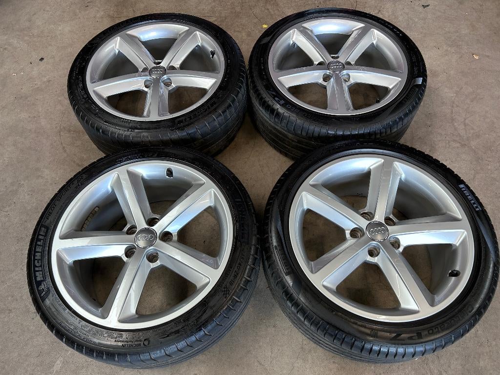 18 inch originele velgen + zomerbanden Audi A4 B8, Auto-onderdelen, Banden en Velgen, Ophalen of Verzenden, Band(en), Personenwagen