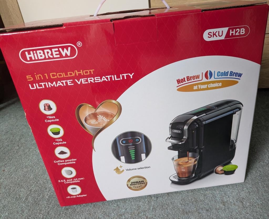 HIBREW 5-in-1 Koffiemachine met diverse capsules, Ophalen, Koffiemachine, Zo goed als nieuw, 1 kopje