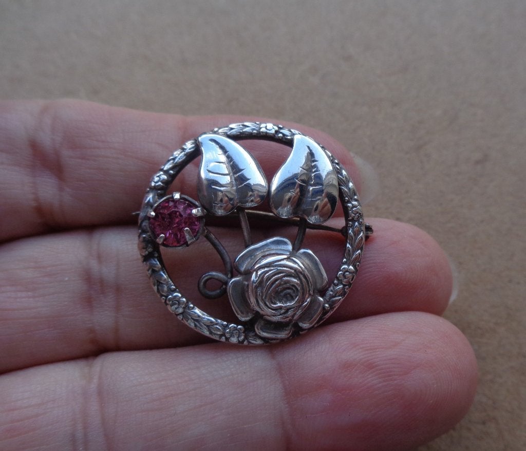 antiek zilveren broche Ward Brothers [571], Verzenden, Zilver, Broche