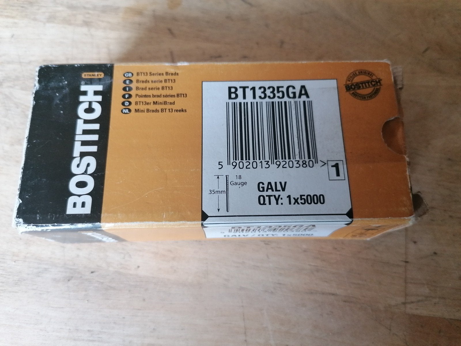 Bostitch BT1335GA spijkers 35mm - 5000 stuks, Ophalen, Nieuw, Minder dan 50 mm, Overige typen