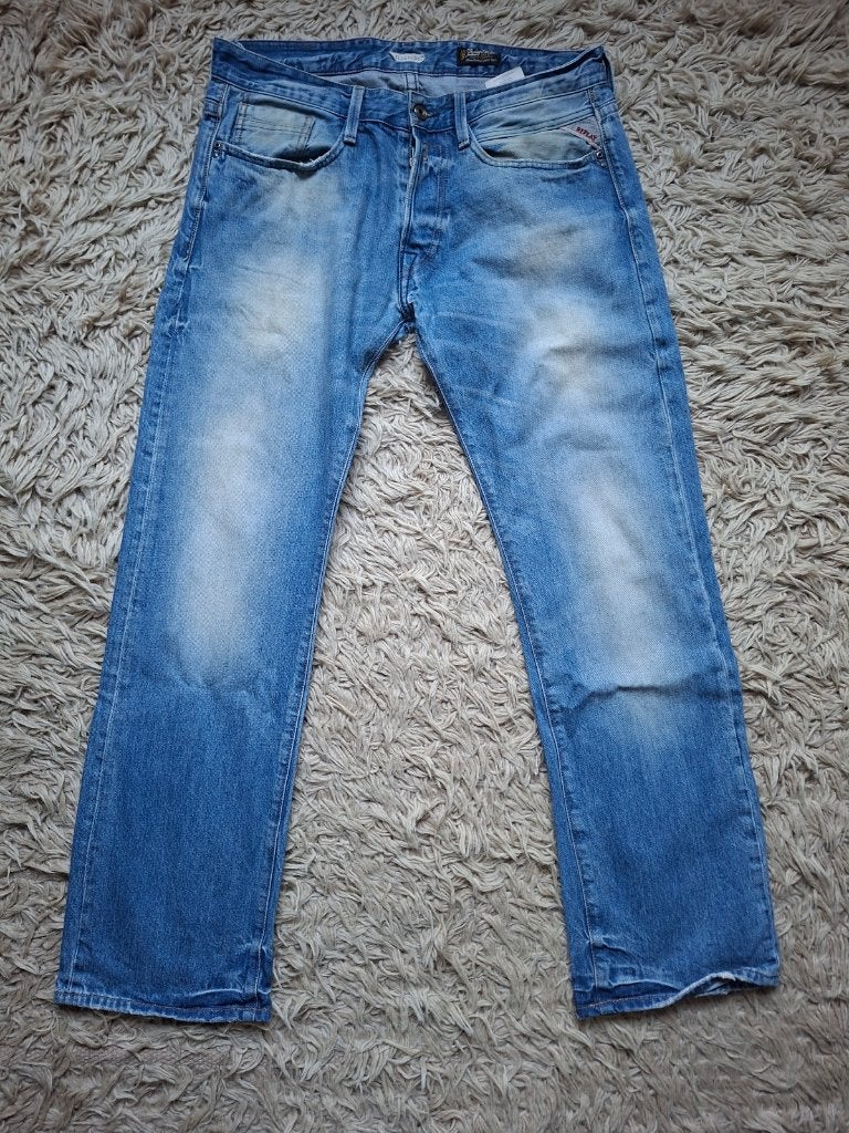 Spijkerbroek Replay Billstrong straight fit. Mt 33/32, Blauw, Ophalen of Verzenden, Zo goed als nieuw, W33 - W34 (confectie 48/50)