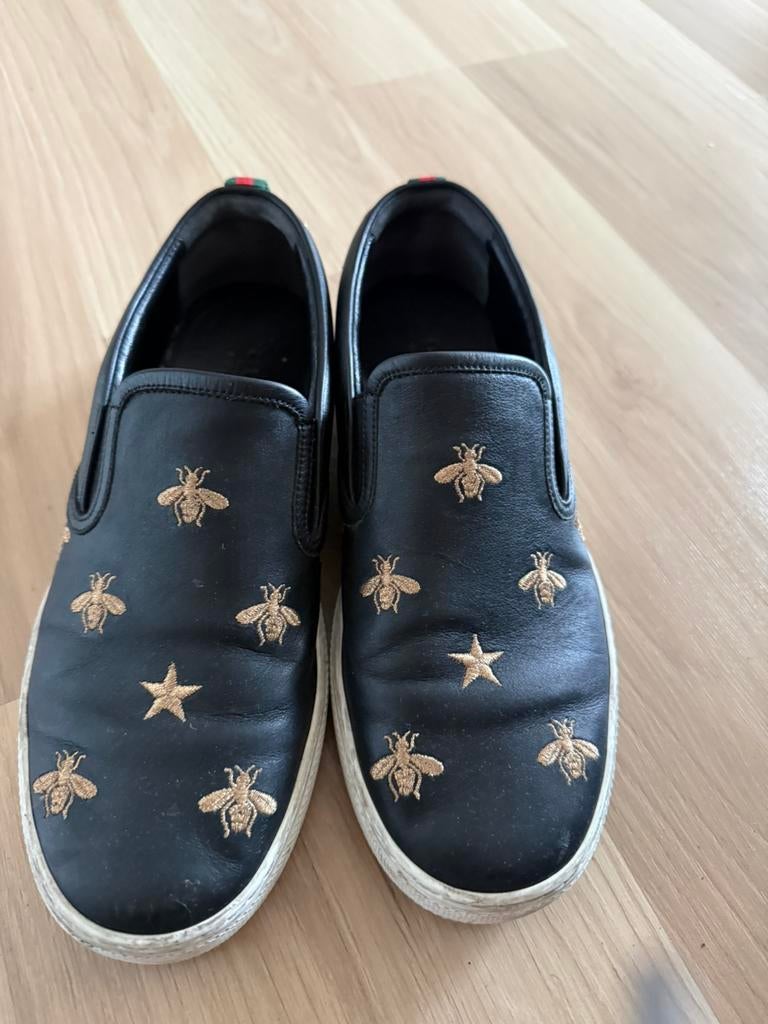 Gucci Men's Dublin Embossed Leather, Ophalen of Verzenden, Zo goed als nieuw, Zwart