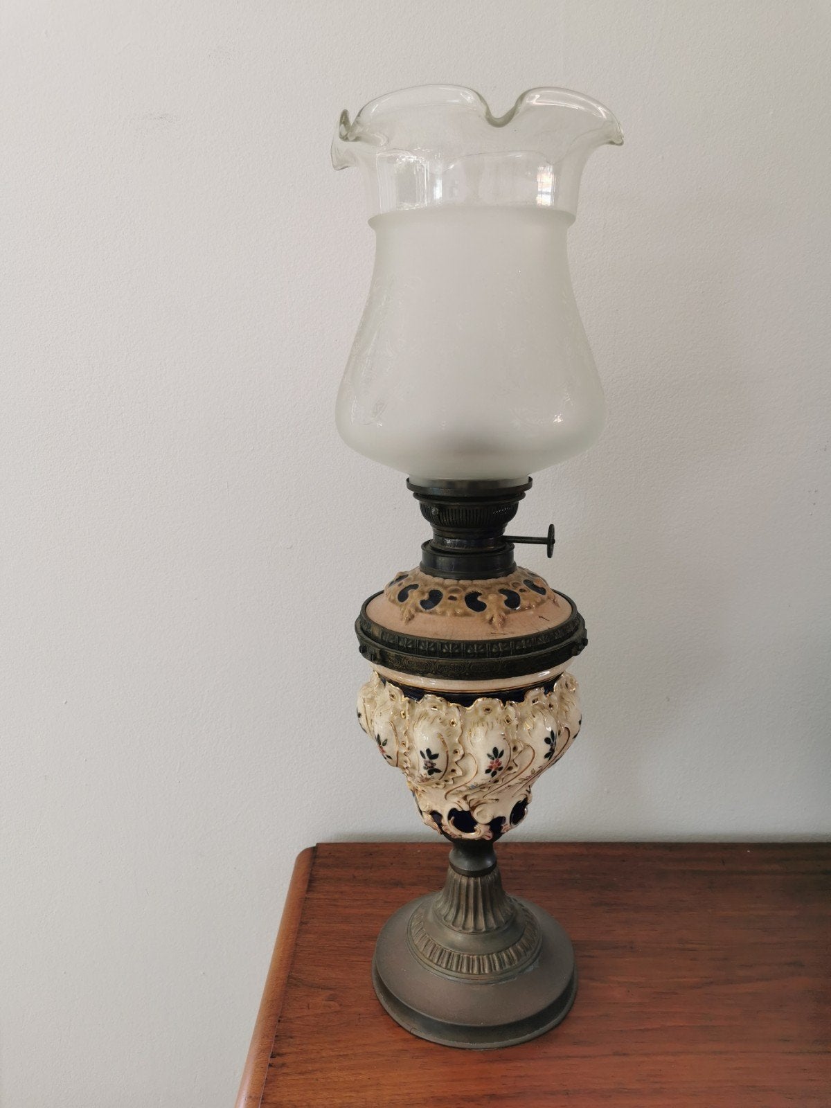 Antieke olielamp, Ophalen of Verzenden