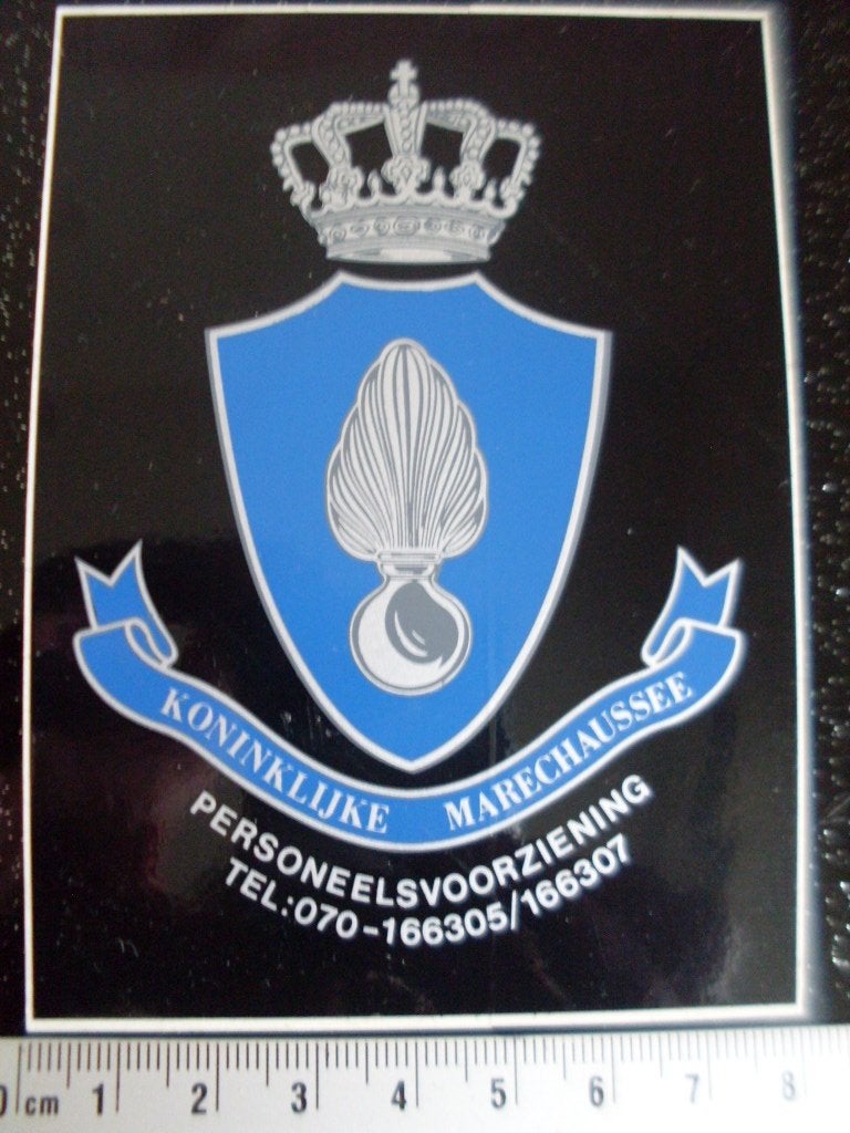sticker kmar personeels voorziening logo embleem zwart, Verzenden, Zo goed als nieuw, Bedrijf of Vereniging