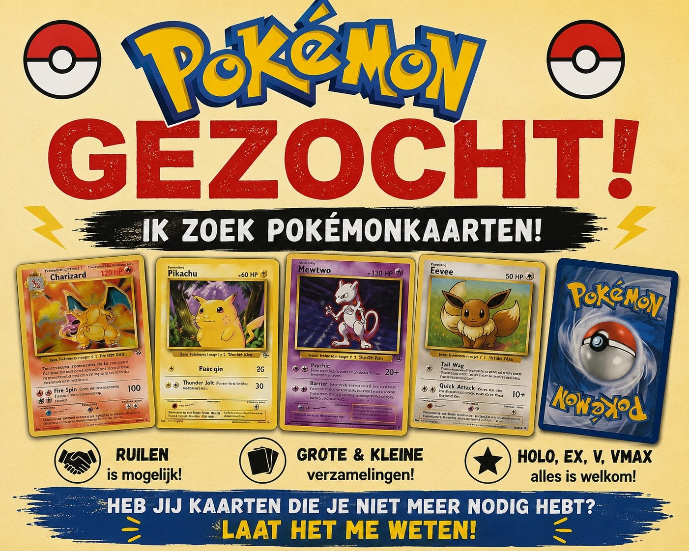 Pokemonkaarten gezocht:, Ophalen, Zo goed als nieuw
