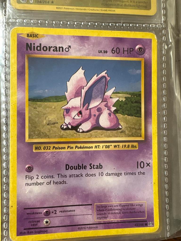 Nidoran (mannelijk) Pokémon Kaart - Basic LV.20 60 HP, Ophalen, Gebruikt, Losse kaart