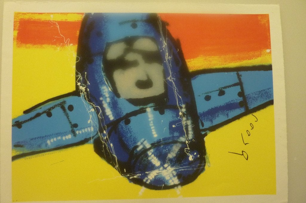 Herman Brood zeefdruk  'Touch Down', Antiek en Kunst, Kunst | Litho's en Zeefdrukken, Zeefdruk, Verzenden, Gesigneerd, Overige onderwerpen