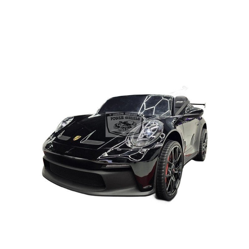 Elektrische kinderauto Porsche 911 GT3 24V metallic zwart, Power wheels elektrische kinderauto amsterdam, Nieuw, Info@power-wheels.nl