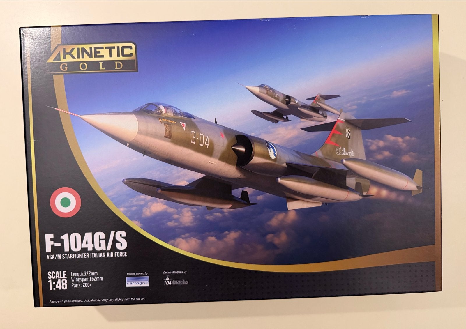 Kinetic Gold F-104G/S Starfighter Italiaanse Luchtmacht 1:48, Hobby en Vrije tijd, Overige merken, Nieuw, Ophalen of Verzenden