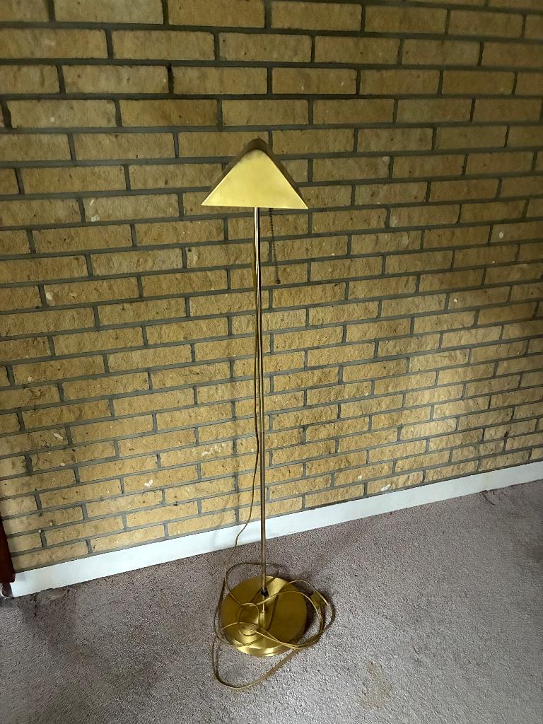 Staande schemerlamp, Huis en Inrichting, Lampen | Vloerlampen, Ophalen, Gebruikt, Metaal, 150 tot 200 cm