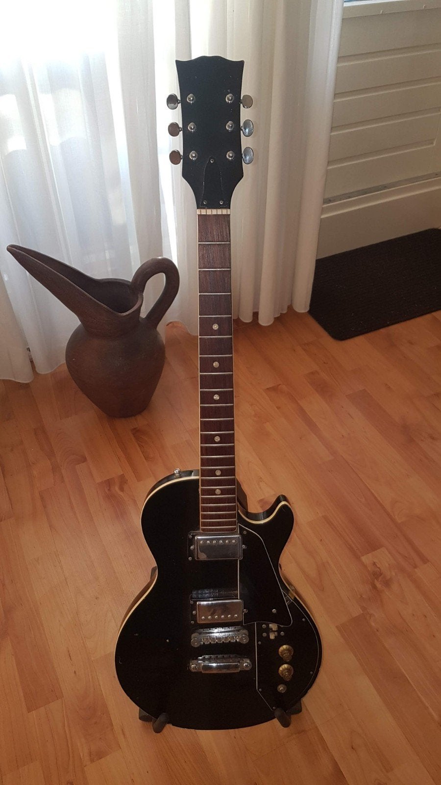 Zwarte elektrische gitaar - Gebruikt, Ophalen, Gebruikt, Solid body, Overige merken