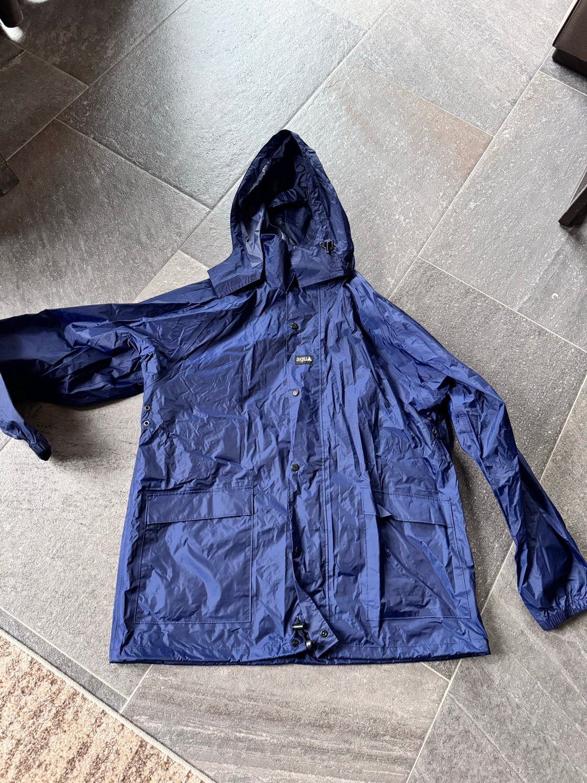 AGU Holland Regenjas Maat L - Blauw, Caravans en Kamperen, Ophalen of Verzenden, Zo goed als nieuw, Regenjas, Heren