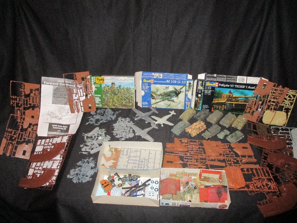 H-535,GROTE PARTIJ MATCHBOX,REVELL ENZ, 1-72,FIGUREN,TANKS,, Ophalen of Verzenden, Gebruikt, 1:35 tot 1:50