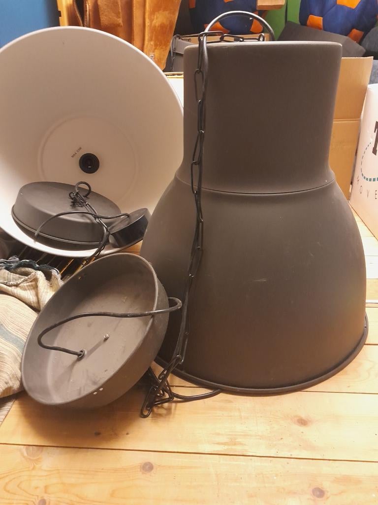 Grote Metalen Industriële Hanglampen, Ophalen, Zo goed als nieuw, Industriële, Metaal