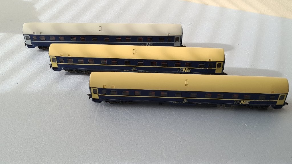 Roco 2x 44841+1x 44843 H0 Slaaprijtuig TEN DB (Lengte 1:87), Gelijkstroom, Verzenden, Wagon, Zo goed als nieuw