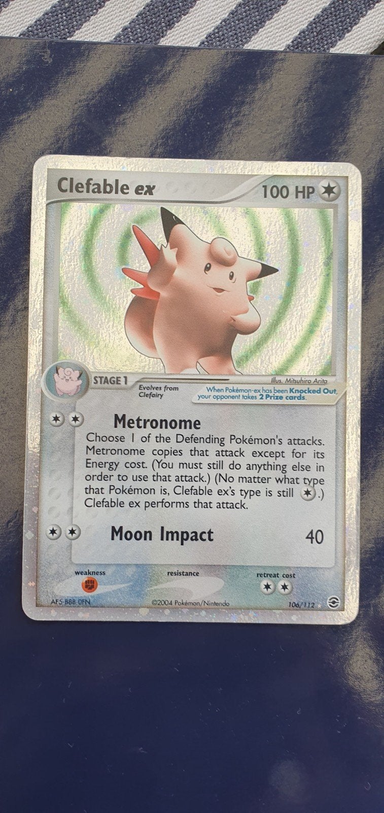 Clefable ex 106/112 holo pokemon kaart, Ophalen of Verzenden, Gebruikt