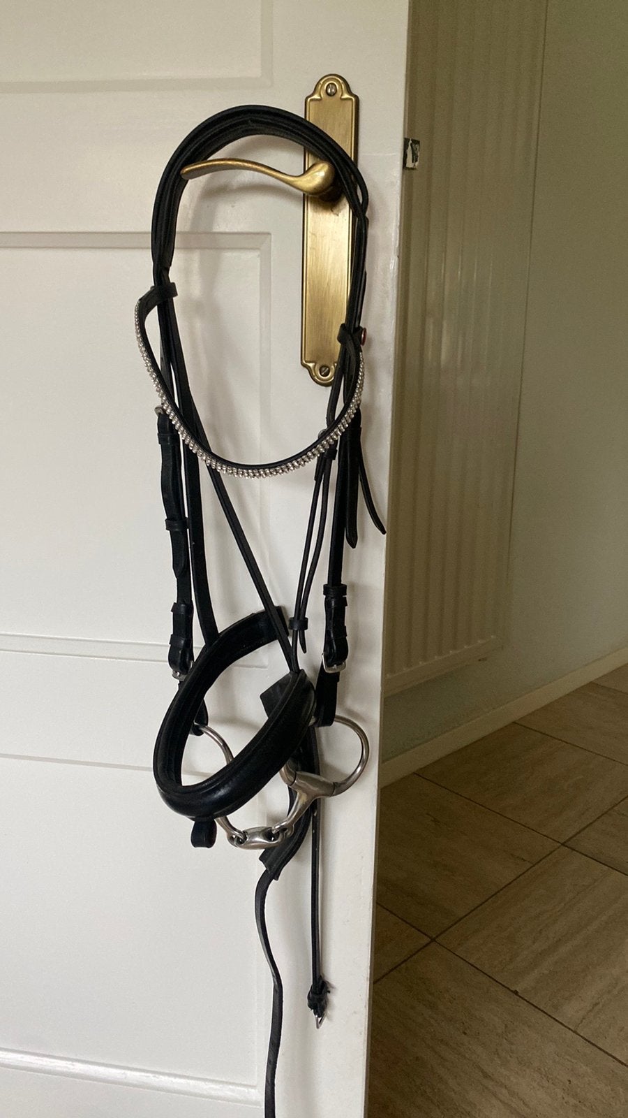 Hoofdstel cob met dubbelgebroken bitje zgan, Dieren en Toebehoren, Ophalen, Zo goed als nieuw, Dressuur