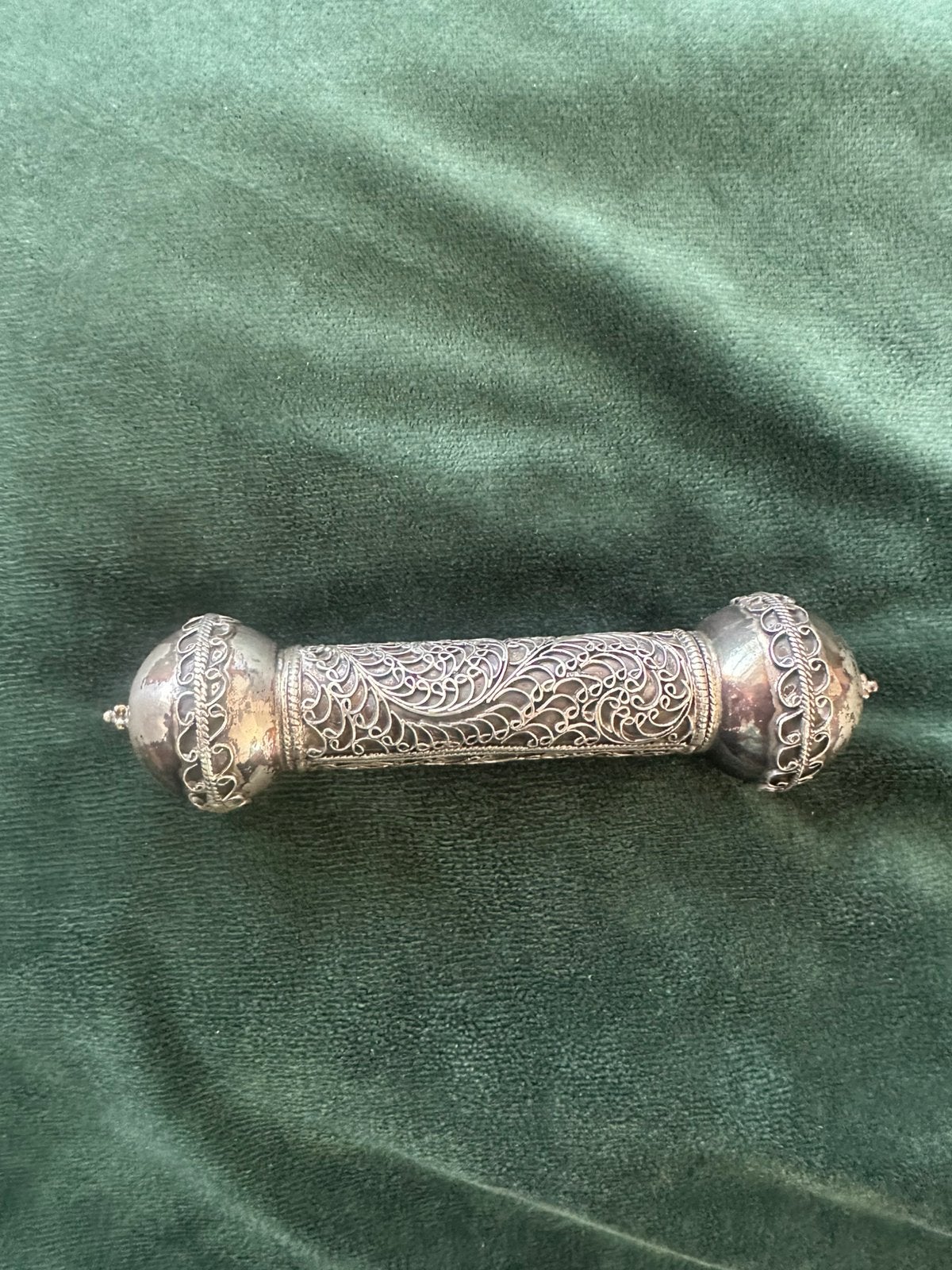 Boekrolhouder joods antiek zilver, Ophalen of Verzenden, Zilver